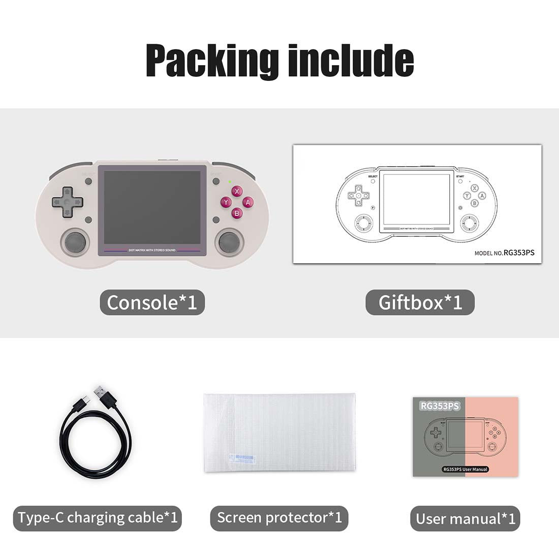Retro Handheld Game Console Anbernic RG353PS - Linux RK3566 4:3 IPS HDMI Portable Gaming Handheld 3500mAh