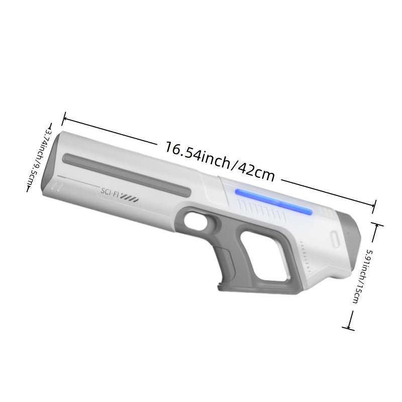 Auto-filling Electric Water Gun, Pulse Jet Water Gun with LED Light Show, 40-foot Long-range Fast Shooting Water Gun, USB Rechargeable Large-capacity Water Gun, Suitable for Children and Adults, Adult Water Gun Is Suitable for Swimming Pool Beach
