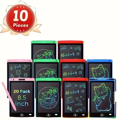 [Ideal Gift] 10/20pcs LCD Writing Board, Suitable for Children Aged 3-8-8.5-inch Reusable And Erasable Doodling Board, Blue, Red, Green, Pink - Ideal Educational Toy, Perfect for Drawing, Birthday And Festival Gifts Creative Play Takes Time! Colorful Tabl