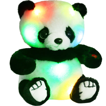 Light Up Panda Stuffed Animal with LED Glow — Kawaii Panda Bear Plush Toy 7 Inch & 10 Inch for Baby Toddler Kids Boys Girls | Soft Hugging Nightlight Doll | Birthday Christmas Easter Baby Shower Gift