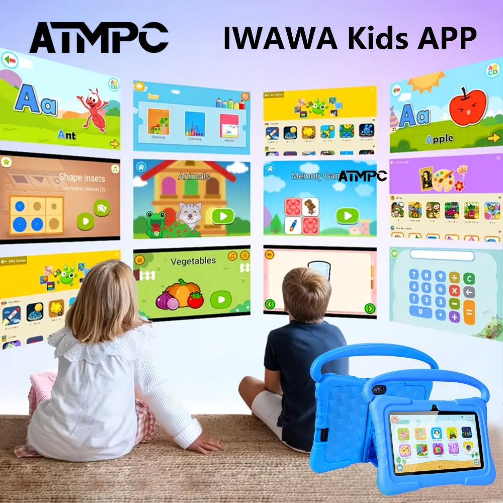 ATMPC 7 Inch Kids Handheld Tablet PC, Android 11 Tablet, 3GB RAM+32GB ROM, WIFI,DualCameras, Parental Controls App, Educational Games, Children's Mini Game, LearningMachine, Learning Tablet, New Year's Gift, Children's Enlightenment Tools