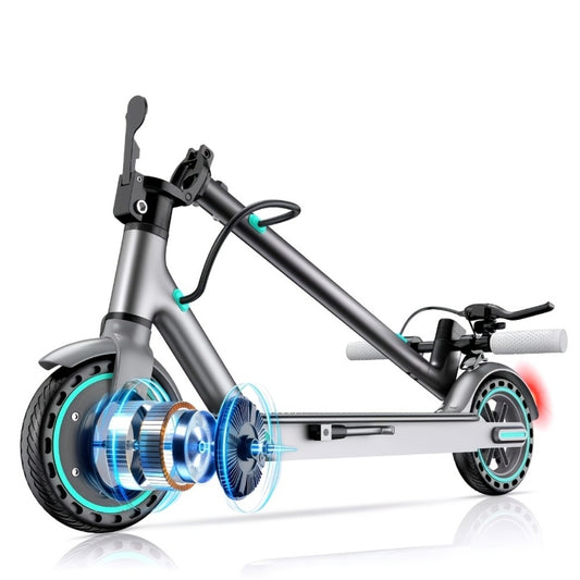 Electric Scooter for Adults 350W Motor 19 MPH 21-Mile Range Foldable Commuter Scooter 8.5 Inch Solid Tires APP Control Dual Brake LED Lights Portable