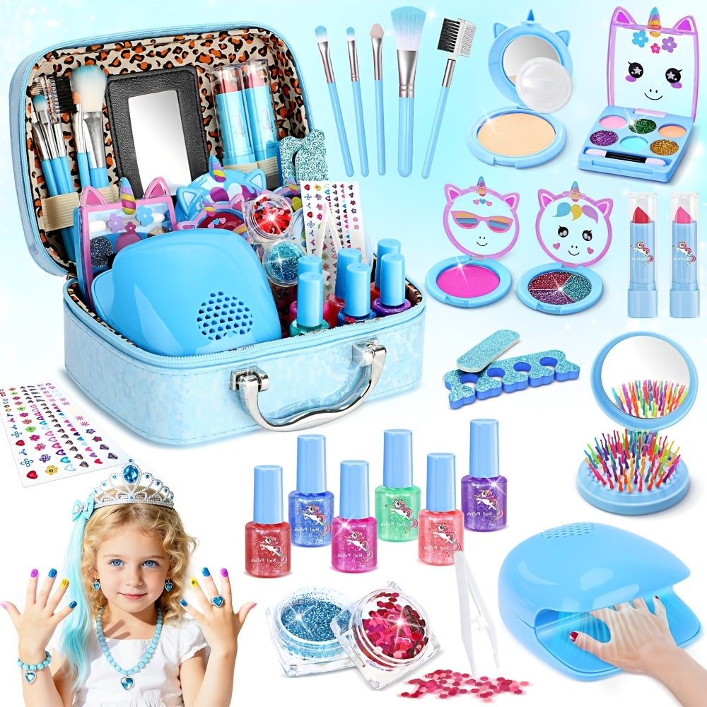 Children's Makeup Sets, Washable, Sets, Nail Art Sets, Princess Toys And Birthday Gifts, Suitable for Girls Aged 3 And Up, Are The Perfect Choice for Valentine's Day, Christmas And Back-to-school Gifts.