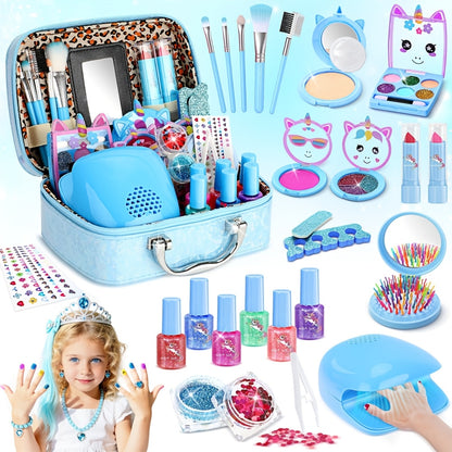Children's Makeup Sets, Washable, Sets, Nail Art Sets, Princess Toys And Birthday Gifts, Suitable for Girls Aged 3 And Up, Are The Perfect Choice for Valentine's Day, Christmas And Back-to-school Gifts.