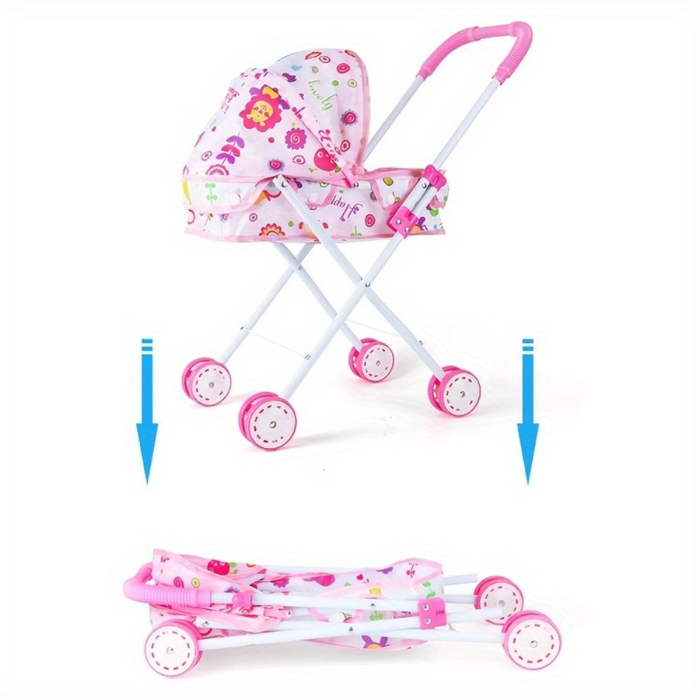 Baby Doll Set with Stroller 12 Realistic 11 Inch Baby Dolls + Doll Accessories – Pink or Purple Doll Car Included, Ultimate Nurturing Play Gift for Girls Kids Ages 3+ Holiday Birthday Christmas