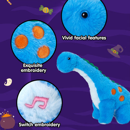Musical Glowing Blue Dinosaur Plush Toy, Glow In The Dark Stuffed Animal, Mother's Day Gifts, Cute Soft Children's Playing Doll, Dinosaur Theme Birthday Gift Plush Toy for Kids Friends