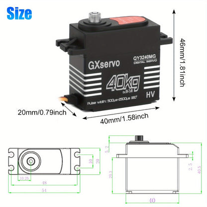 High Torque Digital Servo 88.18LB 180° Metal Gear – 25T Servo Arm for 1/8 1/10 RC Cars & Robots, Precision Steering Gear Upgrade, RC Enthusiast Replacement Part & Robotics Accessory