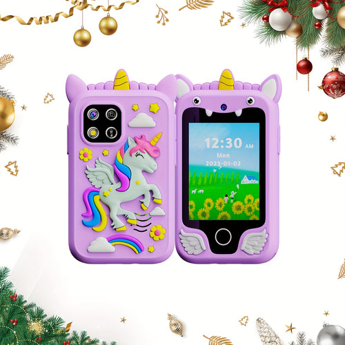 Kids Phone Toys, Touchscreen HD Dual Camera Cell Phone for Kids with 25 Games, Birthday Gifts Dinosaur Play Phone for Boys 3-10, Travel Toy with 8GB SD Card Easter Day Halloween Christmas Gift