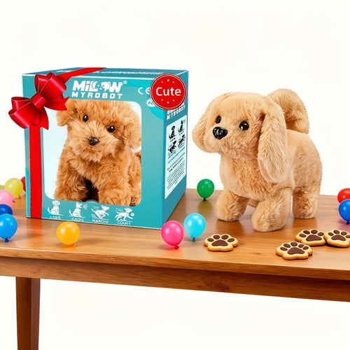 2026 Upgrade Plush Electric Simulation Puppy - Walk & Bark Interactive Electronic Pet, Soft Plush Gift Box, Parent-Child Companion Holiday Gift