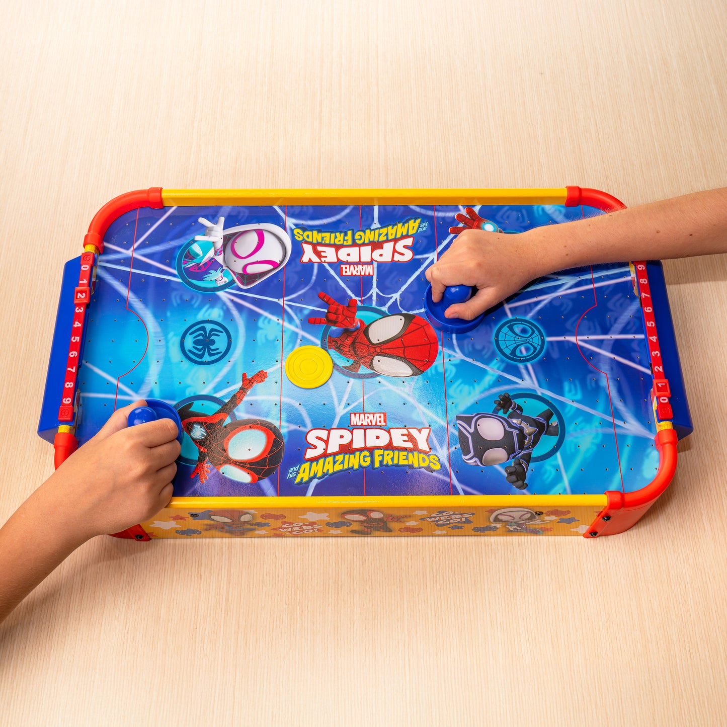 Marvel Spidey And His Amazing Friends Electronic Tabletop Air Hockey (Wood)