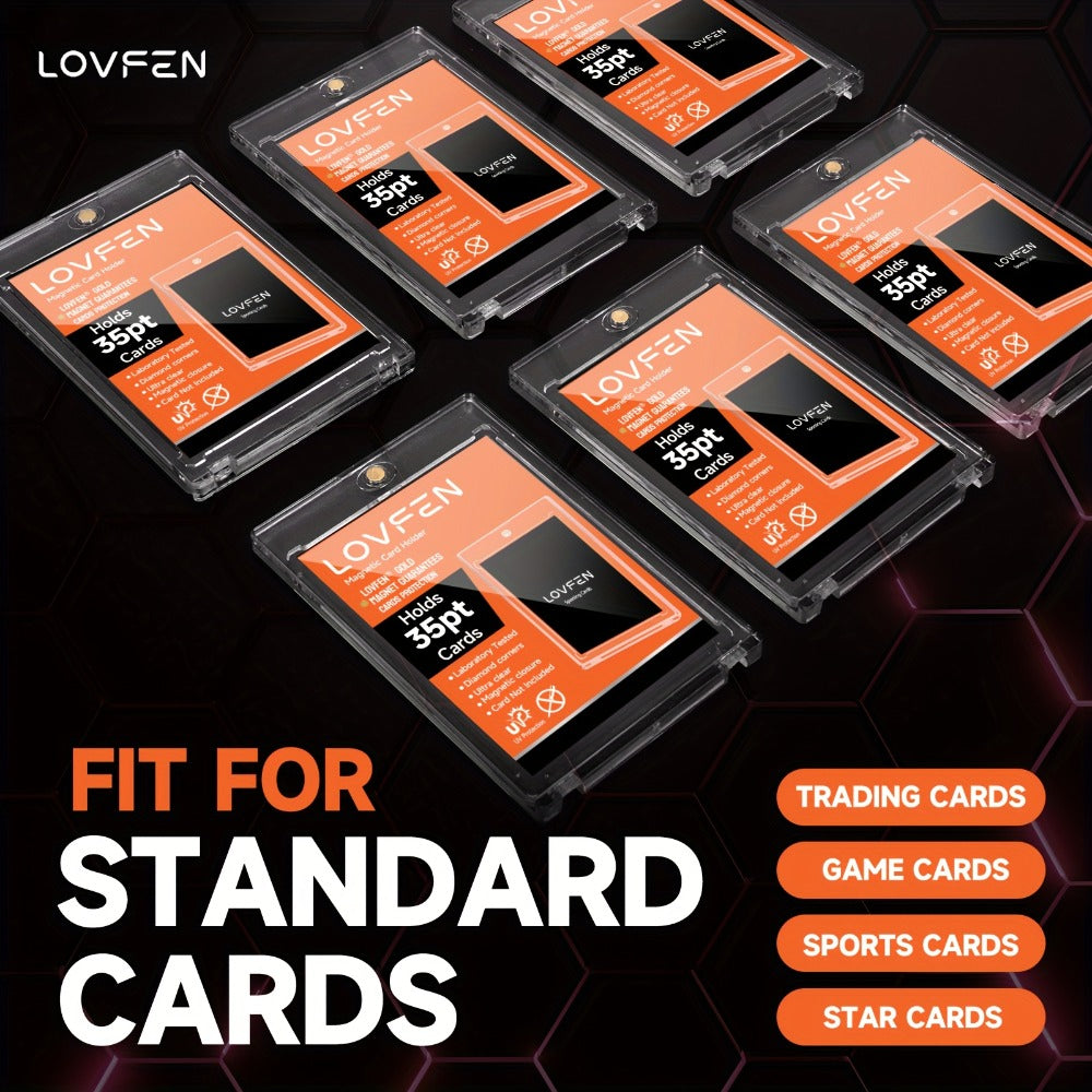 400ct Magnetic Card Holder 35pt – Hard Plastic Trading Card Display Cases & Protectors for Baseball Football Sports Cards MTG Pokemon Bulk Pack for Collectors