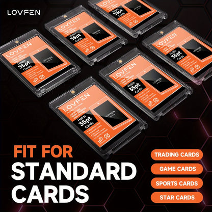 400ct Magnetic Card Holder 35pt – Hard Plastic Trading Card Display Cases & Protectors for Baseball Football Sports Cards MTG Pokemon Bulk Pack for Collectors