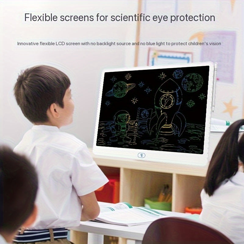 [Ideal Gift] 16-Inch LCD Doodle Board, Flexible Screen, Science Eye Protection, Portable Multi-Scene Educational Toy Perfect for Home, School, Office & Travel Ideal Gift, with Included Stand