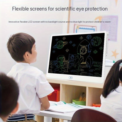 [Ideal Gift] 16-Inch LCD Doodle Board, Flexible Screen, Science Eye Protection, Portable Multi-Scene Educational Toy Perfect for Home, School, Office & Travel Ideal Gift, with Included Stand