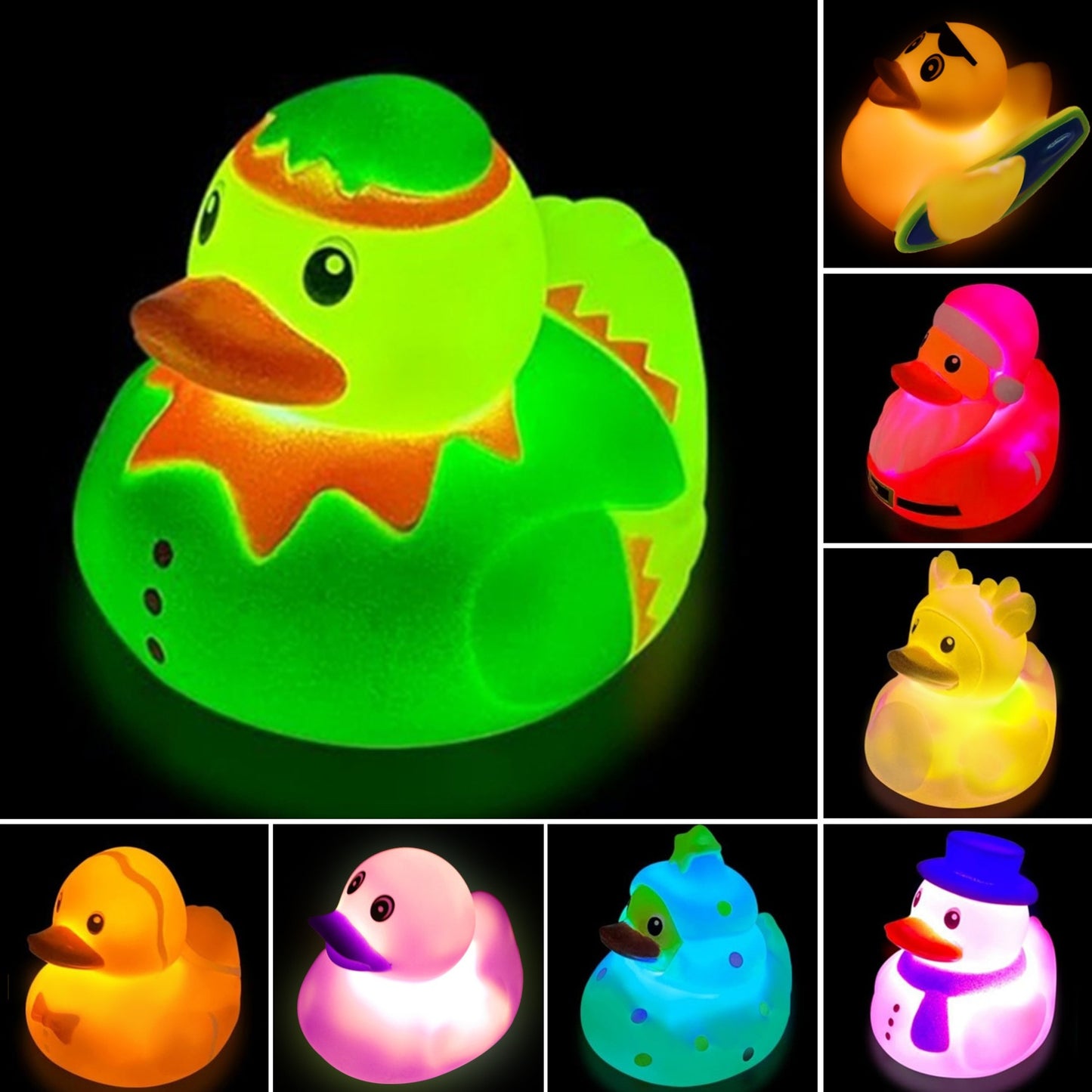 Light Up Duck Bath Toys, Toddler Bath Toys for Boy Girl, Idea Birthday Christmas Halloween Gifts for Boys Girls Preschool, Fun Water Bath Toys Pool Toys Random Colors