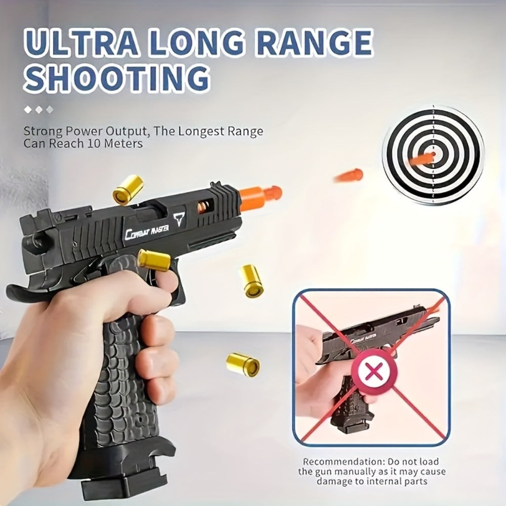 1pc/ 2pcs High Quality 2011 Battle Master Semi-automatic Soft Toy Gun, Including 1 Magazine, 6 Bullets, 20 Actual Combat Simulation Ammunition, Simulation Training Model, Safe ABS Plastic Material, Cartridge Case Discharge Design