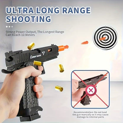 1pc/ 2pcs High Quality 2011 Battle Master Semi-automatic Soft Toy Gun, Including 1 Magazine, 6 Bullets, 20 Actual Combat Simulation Ammunition, Simulation Training Model, Safe ABS Plastic Material, Cartridge Case Discharge Design