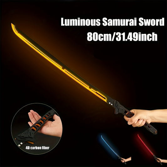 80cm (31.49 Inch) Large Cyberpunk Luminous Thermal Katana Acrylic Knife Model - 1:1 Science Fiction Cosplay Prop, Halloween Masquerade Party Peripheral Gifts For Adult
