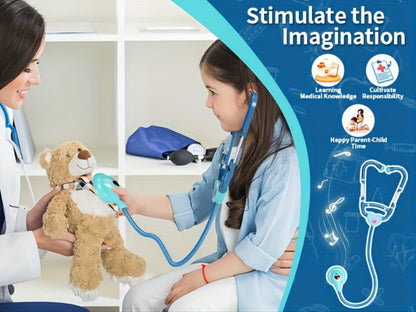 Kids Doctor Kit Medical Cart Set – Movable Toy Trolley with Stethoscope, Thermometer & Medical Accessories, Doctor Nurse Role Play Toy, Birthday Gift for Boys & Girls Ages 3+