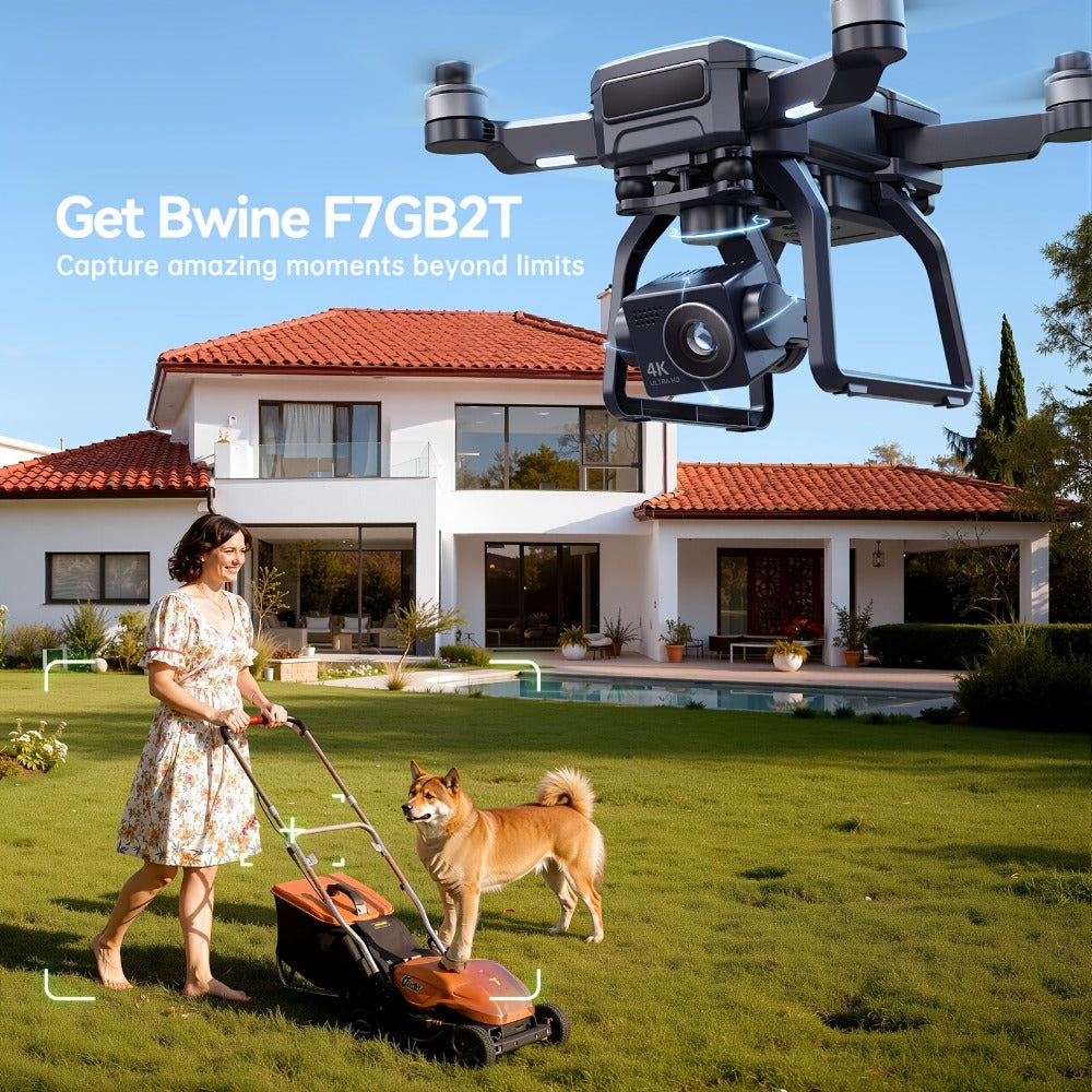 Bwine F7GB2 4K Drone with 3-Axis Gimbal & 50-Min Flight – 8.2MP Camera, 3.2KM Transmission, Level 6 Wind Resistance, GPS Smart Return, Route Planning, FAA Compliant, 2 or 3 Batteries