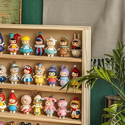 6-layer Simple Solid Wood Wall-mounted Figurine Collection Box, Floor-standing Or Wall-mounted, Transparent Storage And Display Cabinet, Acrylic Doll Display Box, Wall-mounted Shelf, Space-saving Design
