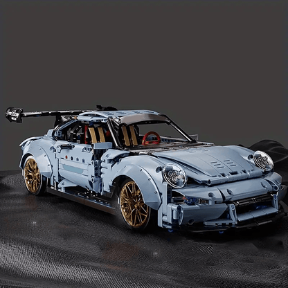 2100pcs Cool Toys for Men Creative Misty Blue Lowrider Sports Car Building Blocks Model Fashionable Model Desktop Ornament Room Decoration, Home, Adult Building, Valentine'S Day Gifts