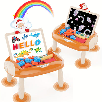[Portable Toy Gift] Kids Magnetic Drawing Board, Double Sided Doodle Board Toy - with Teaching Supplies And Drawing Additions - Portable, Space Saving Design, Toy Gift for Boys And Girls