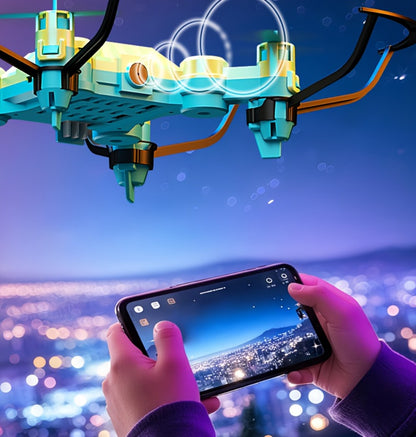 Mini RC Quadcopter with Watch-Style Storage & 2 Rechargeable Batteries – Stable Hover, Indoor Outdoor Beginner Drone, Fun Gift for Boys Girls Kids, Christmas Halloween Birthday, Blue Green Black