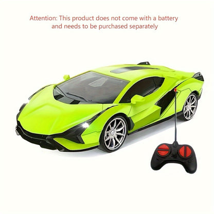 1:24 High-Speed Drift RC Car with LED Lights – 4-Channel Simulation Model Remote Control Car Toy, Green Blue Black Red Black Color Options, Birthday Christmas Halloween Gift for Boys & Girls
