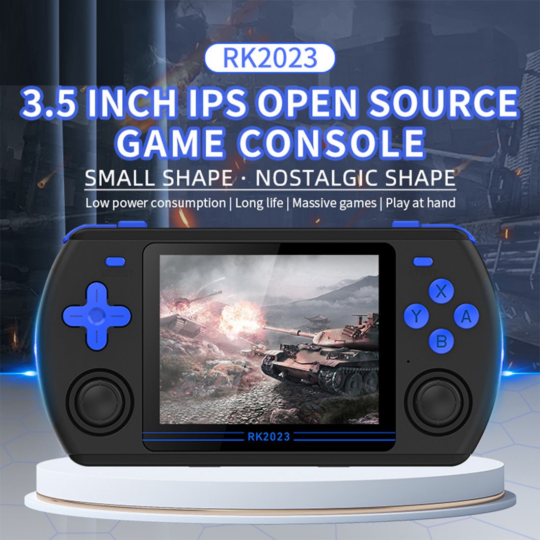Handheld Game Console Powkiddy RK2023 – 3.5" IPS RK3566 8hr Dual TF HDMI Linux