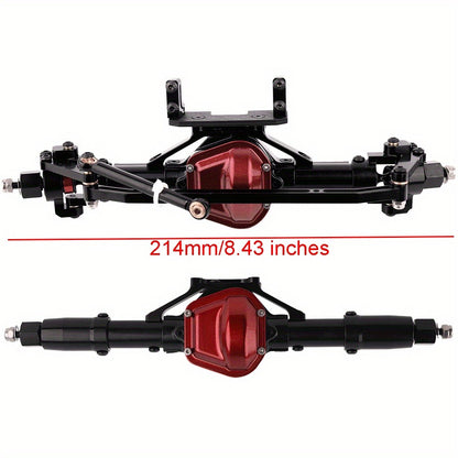 SCX10 Metal Axle Upgrade Kit CNC Aluminum Alloy Front & Rear Straight Axles for 1/10 RC Crawler – Compatible with Axial SCX10 90046 90047 Climbing Car, 45# Steel Drive Shaft, Ages 14+