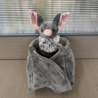 Giant Bat Plush Stuffed Animal 23" Wingspan — Soft Grey Spooky Bat Toy, Halloween Decor for Home Bedroom Car, Cute Creepy Gift for Kids Adults Animal Lovers