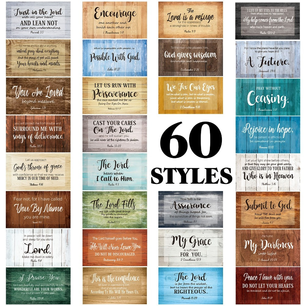 Bible Verse Cards 240 Pcs with Full Scripture | Mini Prayer Cards Bulk | Inspirational Quote Cards for Women Men Students | Christian Religious Gift | Motivational Scripture Cards Classic Style