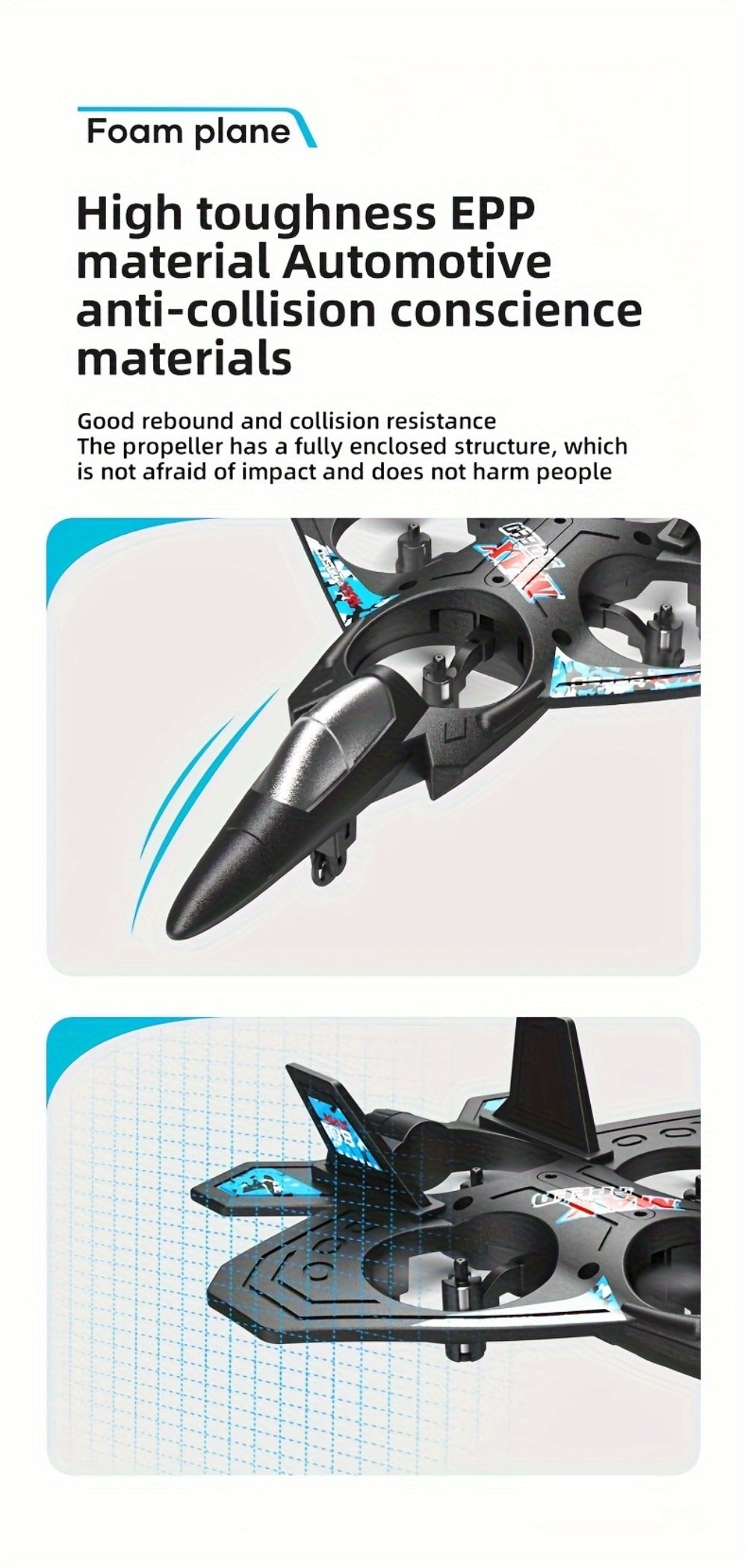 RC Drone for Kids & Beginners with Height Hold – Rechargeable Remote Control Airplane Indoor Outdoor Toy Gift for Boys Girls (Black/Blue/Red)