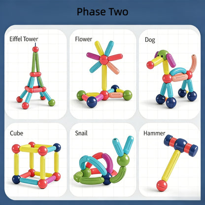 Creative Magnetic Sticks Building Set 28/58 Pcs – 3D Structure Construction STEM Toy for Kids, Stimulate Imagination & Creativity, Perfect for Family Classroom & Group Play Ages 3+