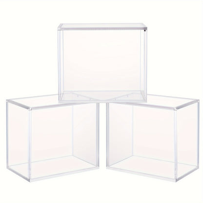 Acrylic Booster Box Display Case with Magnetic Lid – Thick 5mm Clear Protective Storage for Pokemon TCG Card Collectors, 3/4/6 Pack, 5.8"x3.5"x5.3"