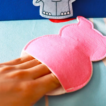 Elephant and Piggie Hand Puppets Plush Stuffed Animal Props for Storytelling, Classroom Teaching & Role Play, Interactive Read-Aloud Toy for Kids Toddlers, Birthday Gift – Pink Animal & Baby Elephant