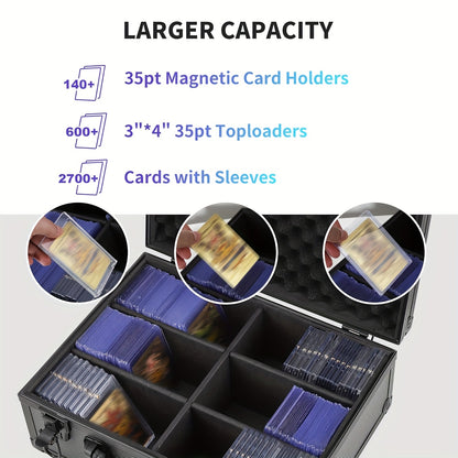 35Pt 3" X 4" Rigid Card Top Loads Storage Box For, with Safety Lock Settings, Sports Card Storage Boxes for Trading Cards, for PSA BGS SGC Top Loads Sports Card, Hardboard Box
