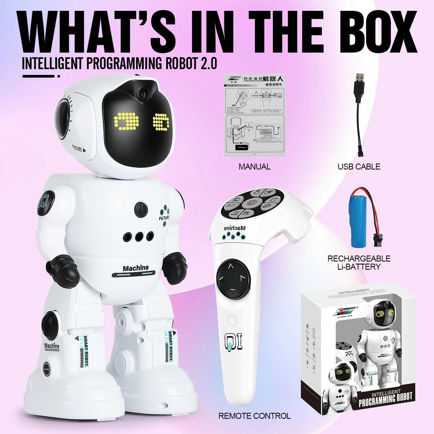 Voice Control Robot Remote Control Robo Toys Infrared RC Robots with Gesture Control LED and Voice Interactive Intelligent Warriors as Gift for Kids