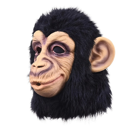 Adult Size Black Gorilla Mask, Realistic Monkey Animal Head Costume, Funky Style Natural Latex, Cosplay Funny, Role Play & Holiday Gift Fashion Monkey Mask