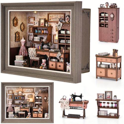 Booknook Kit School Supplies, 1pc 3D Model Building Kit Sewing House Style Assembly, Cool Room Decor Cheap Stuff, 3D Wooden Puzzle Booknook Decor, Local Warehouse, Special Birthday Gift for Adults Teens, Clearance and Closeout Deal