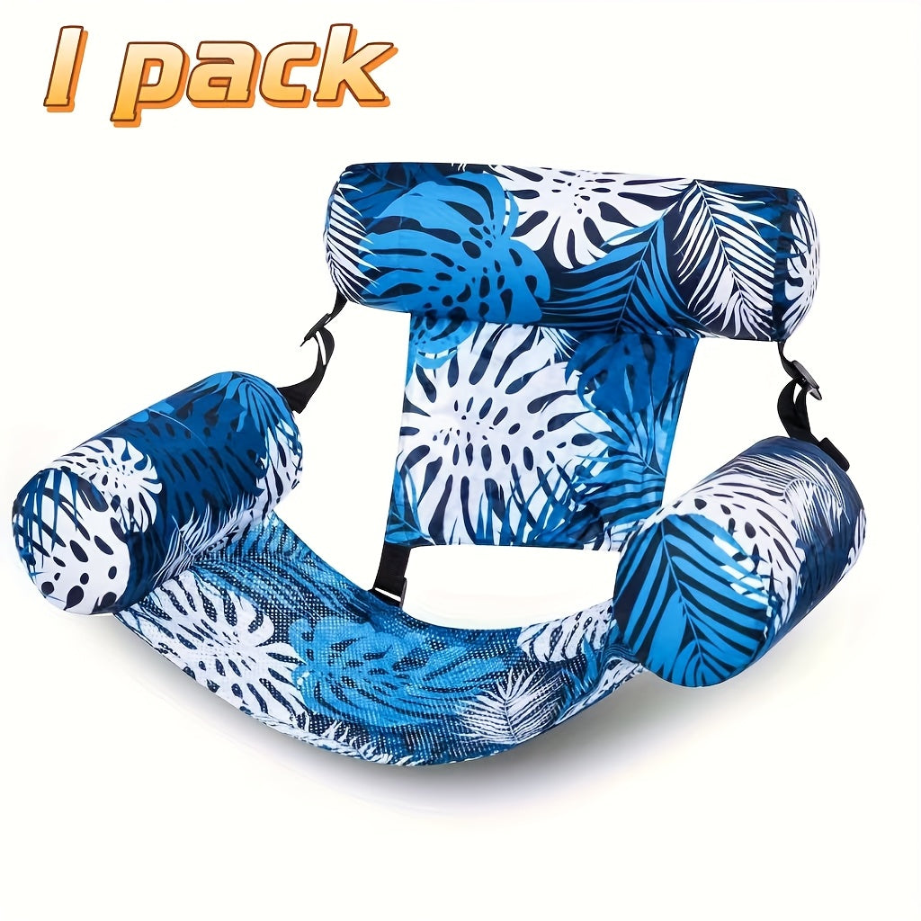 SYNCFUN 1/2 Pack Leaf Design Floating Lounger - Inflatable Pool Chair For Adults, Portable Summer Float For Beach, Lake & Pool Parties
