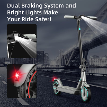 350W Foldable Electric Scooter for Adults 8.5 Inch Solid Tires 3-Speed LCD Display Dual Drum Brake EABS 15-20km Range 265 lb Capacity 32 lb Lightweight Urban Commuter E-Scooter