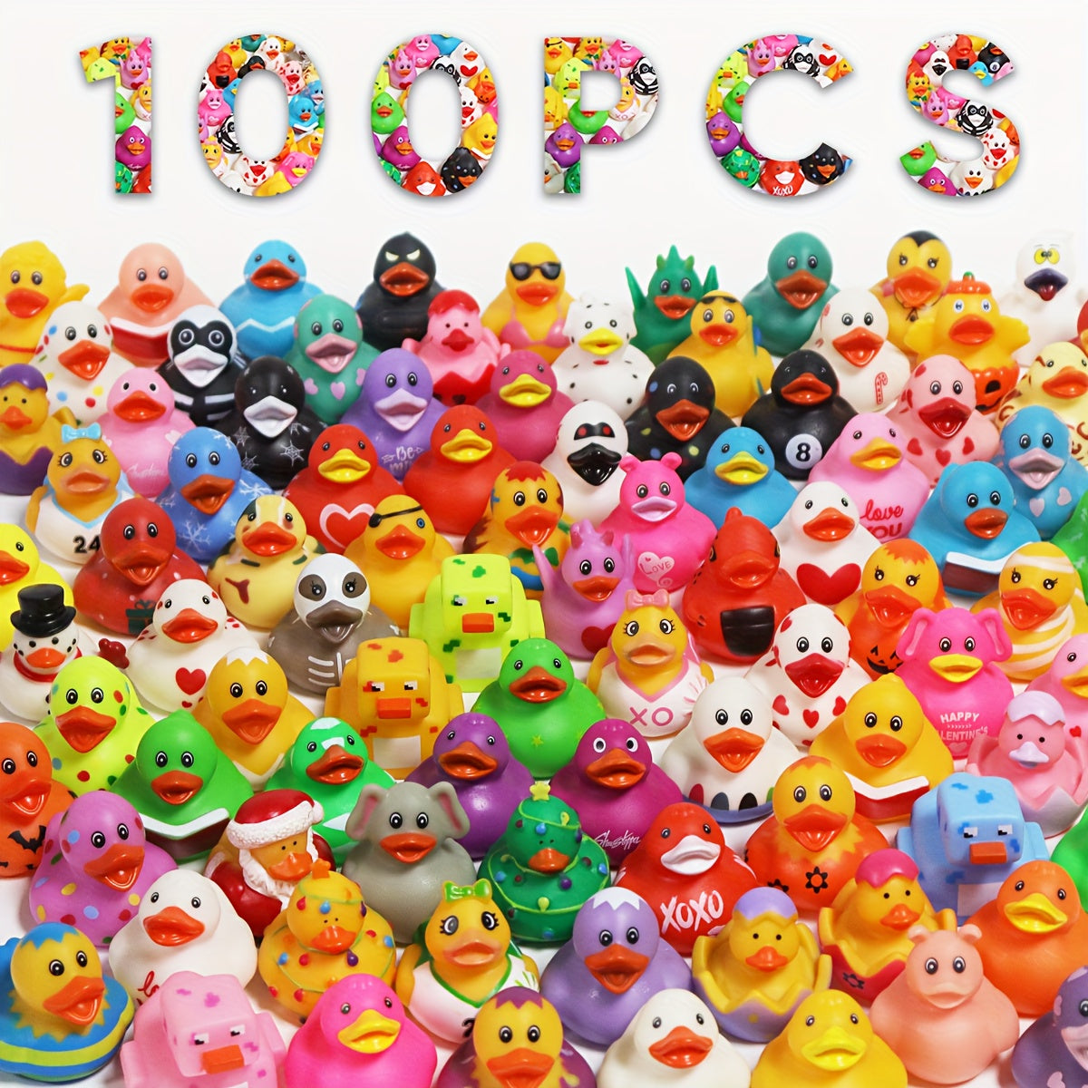 JXJ Rubber Duck - 2" Bulk Floating Duck for Children - Bath Toy Variety - Party Gifts, Birthdays, Bathing, And More