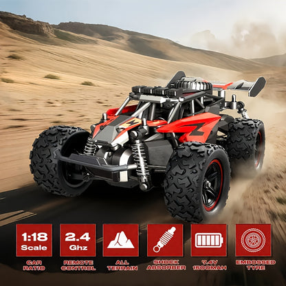 High-Speed RC Off-Road Car 40km/h – All-Terrain Remote Control Climbing Truck with Long-Lasting Battery, Sturdy 4WD Structure, Birthday Christmas Gift for Boys Kids & Adults (Style A & B)