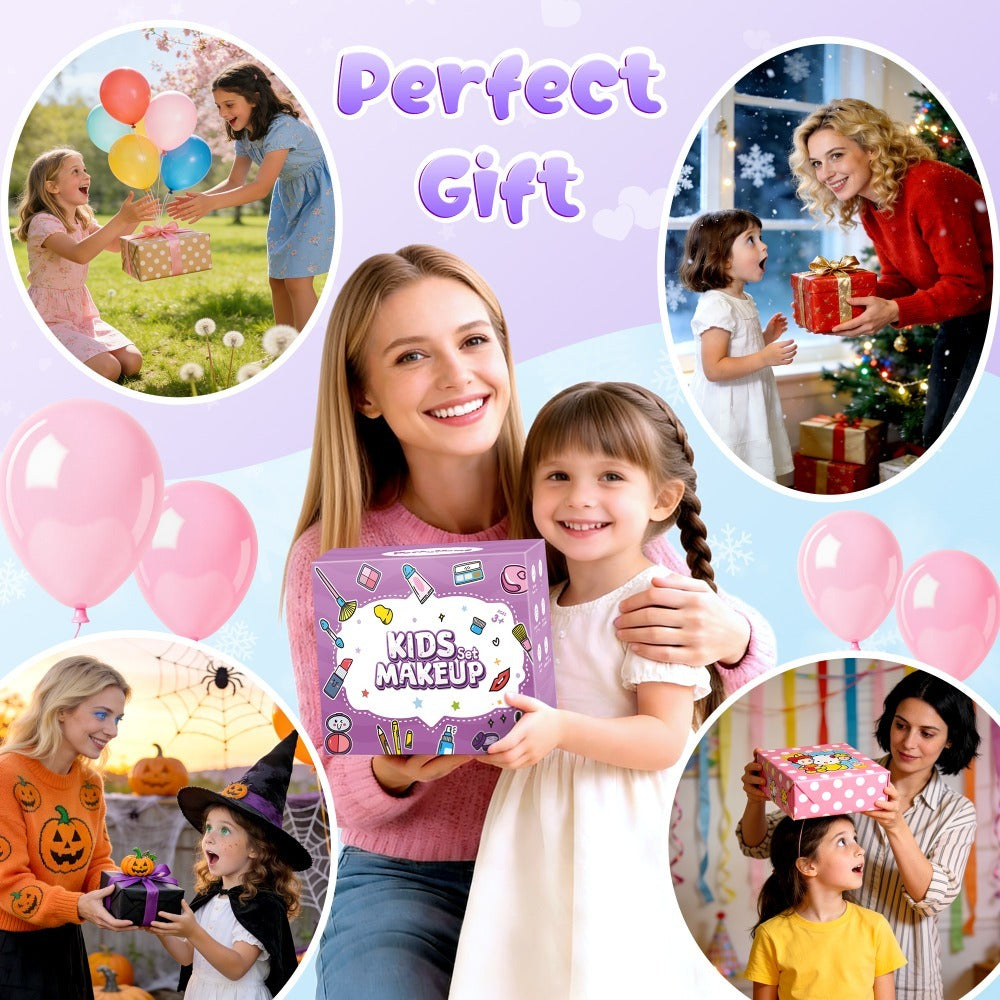 Children's Makeup Sets, Washable, Sets, Nail Art Sets, Princess Toys And Birthday Gifts, Suitable for Girls Aged 3 And Up, Are The Perfect Choice for Valentine's Day, Christmas And Back-to-school Gifts.