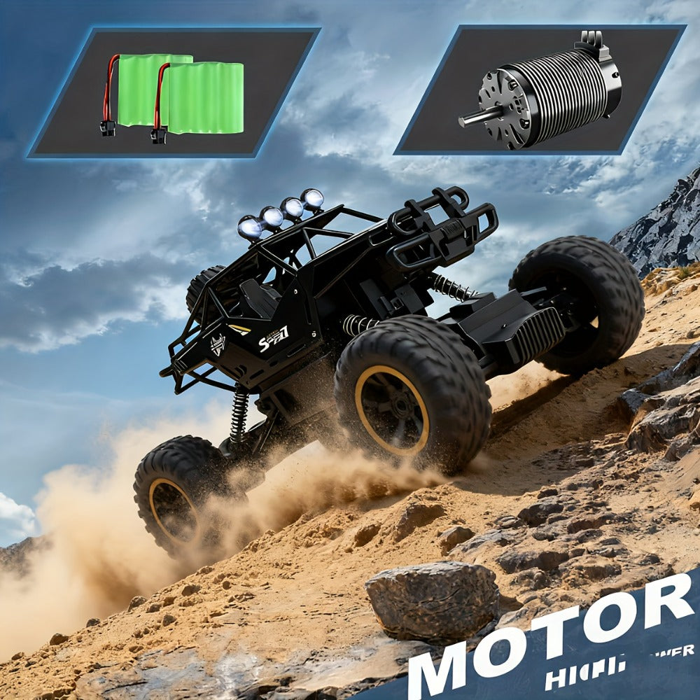 High Speed RC Off-Road Truck for Boys 6+ – Large All-Terrain Remote Control Car with USB Rechargeable Battery, 4WD Racing Vehicle, Cool Birthday Christmas Gift for Kids (Black or Red)