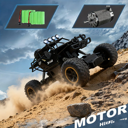 High Speed RC Off-Road Truck for Boys 6+ – Large All-Terrain Remote Control Car with USB Rechargeable Battery, 4WD Racing Vehicle, Cool Birthday Christmas Gift for Kids (Black or Red)