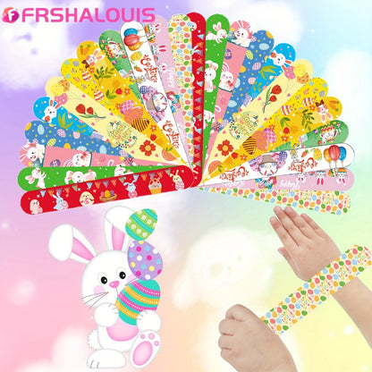 Easter Slap Bracelets for Kids 72 Pcs – Easter Basket Fillers, Egg Fillers, Classroom Prizes & Party Favors for Boys & Girls – PVC Snap Bracelets Bulk for Easter Celebrations & School Rewards