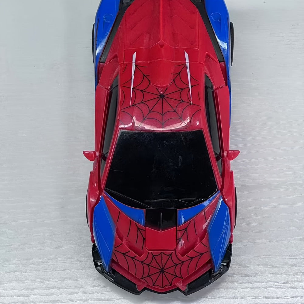 Transforming Robot RC Car 1:18 Scale – One-Button Transform, LED Headlights, 360° Spinning & Drifting Remote Control Toy Car for Boys & Girls, Birthday Christmas Easter Gift, Grey Red Silver